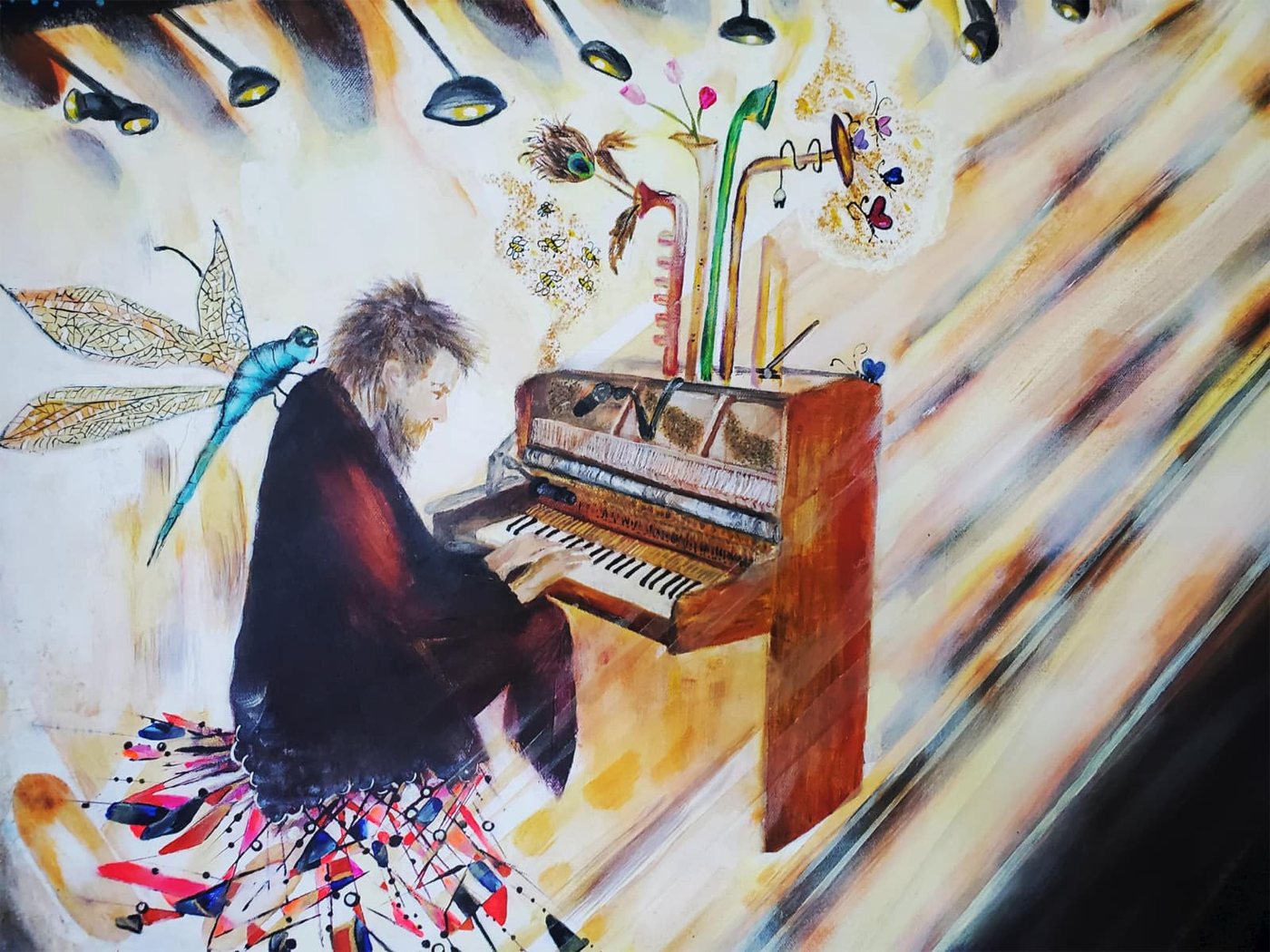 Detail — figure and piano